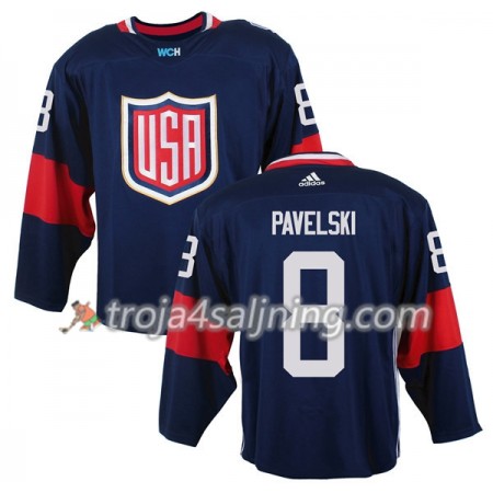 USA tröja Joe Pavelski 8 World Cup i ishockey 2016 Blå Premier - NHL Tröjor Herr USA tröja Joe Pavelski 8 World Cup i ishockey 2016 Blå Premier - NHL Tröjor Herr